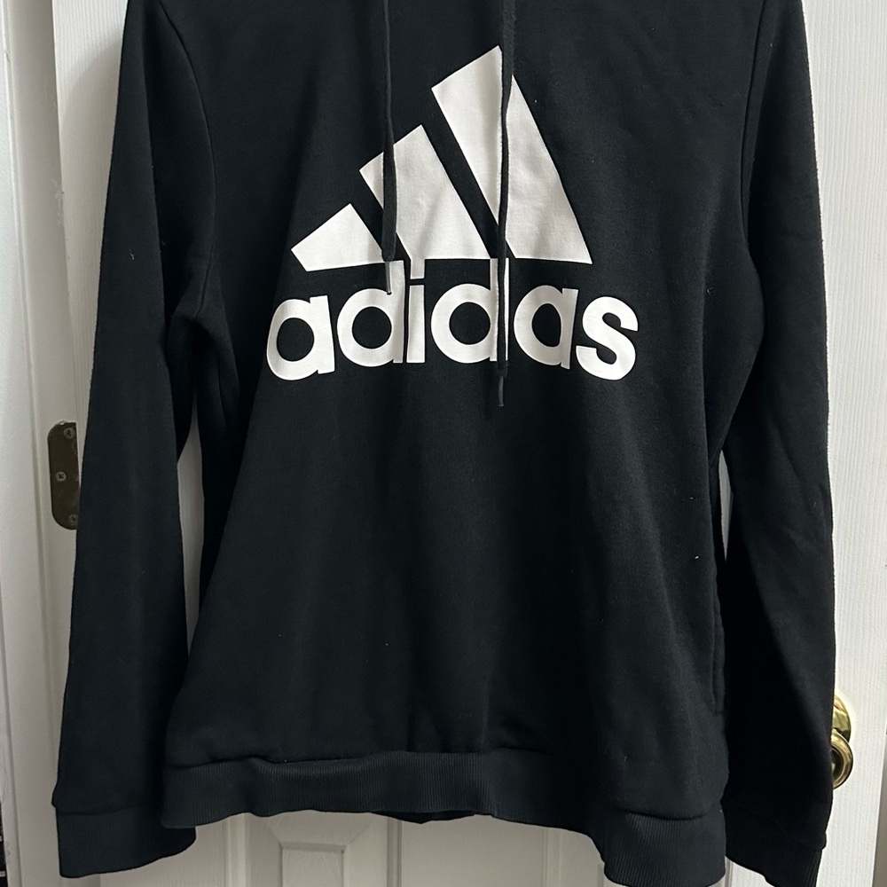 Adidas Black and White Women's Hoodie